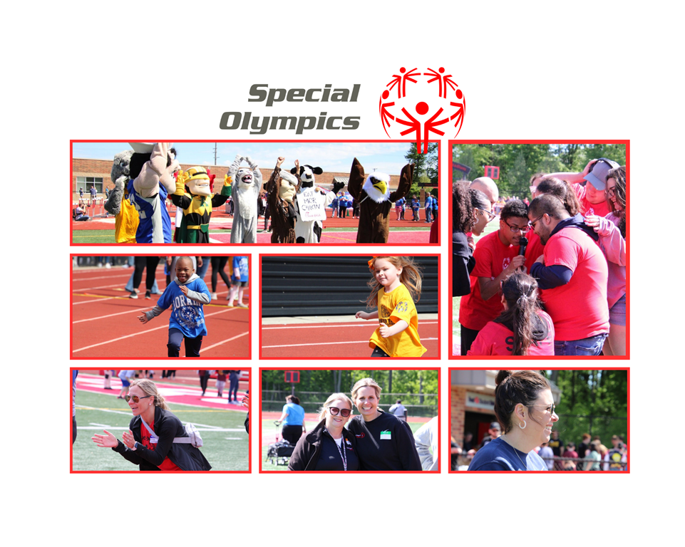KIDS AND ADULTS PARTICIPATING IN ACTIVITIES AT SPECIAL OLYPMICS